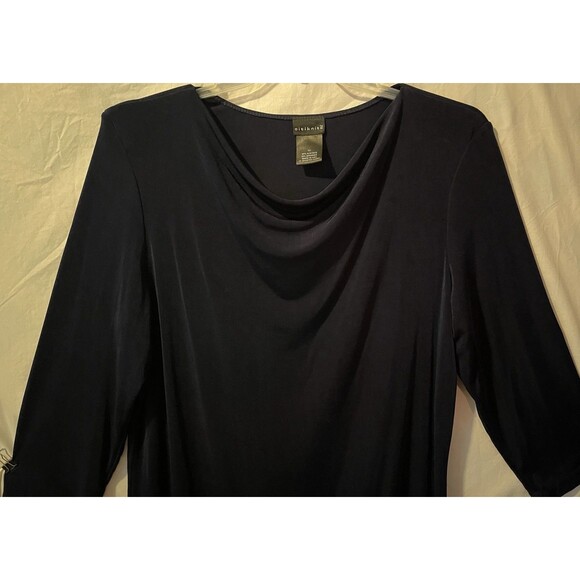 CITIKNITS Slinky Navy Blue Travelers Style Pullover Top Women's Size XL - Picture 5 of 8